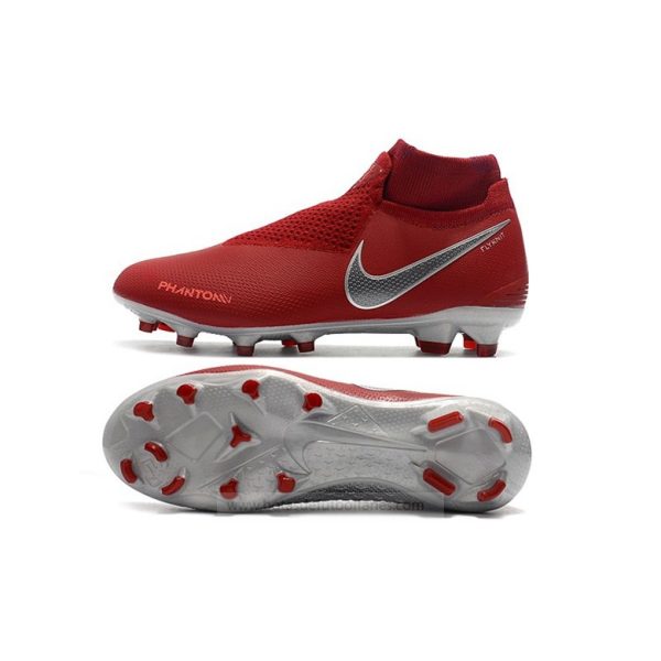 Nike Phantom Vision Elite DF FG Rojo Plata